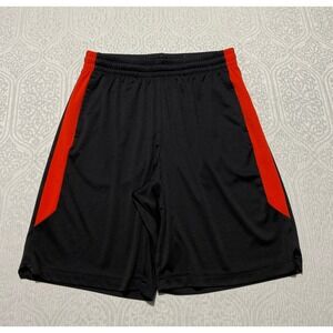 Tek Gear Dry Tek Mens Basketball Shorts Medium Black Red Mesh Side Stripe Active